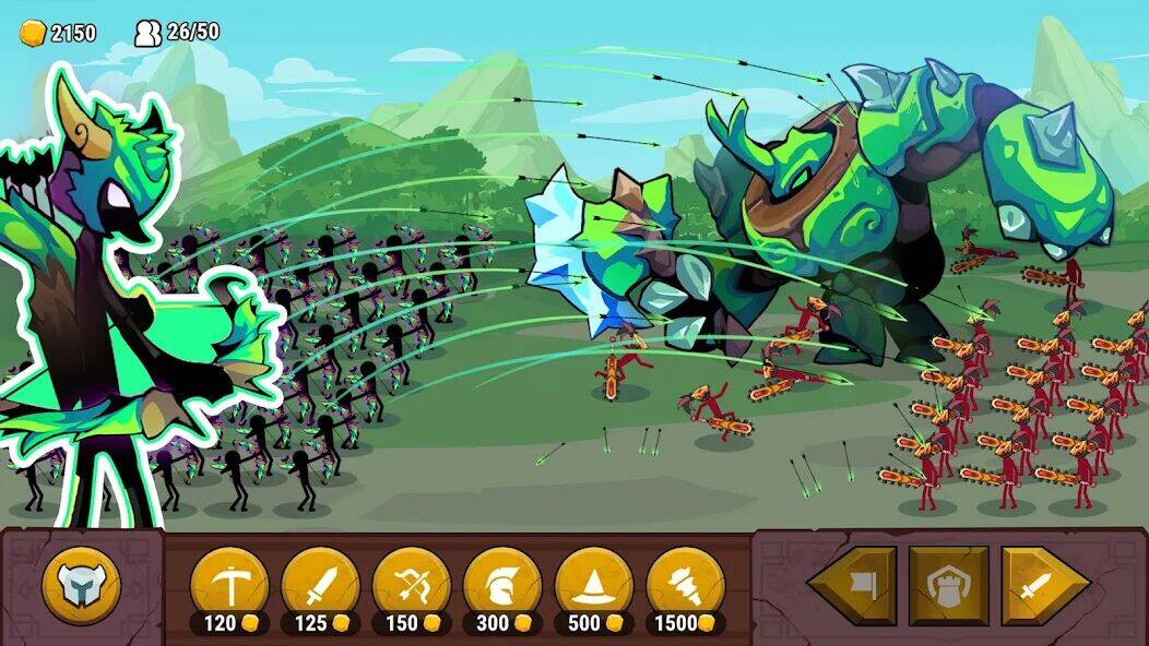 Скачать взломанную Stickman War: Stick Fight Army [Много монет] MOD apk на Андроид
