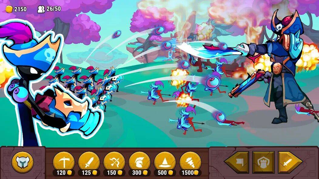 Скачать взломанную Stickman War: Stick Fight Army [Много монет] MOD apk на Андроид