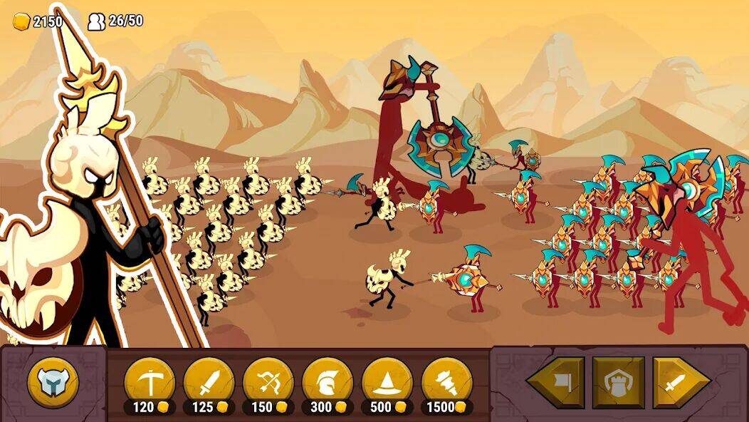 Скачать взломанную Stickman War: Stick Fight Army [Много монет] MOD apk на Андроид