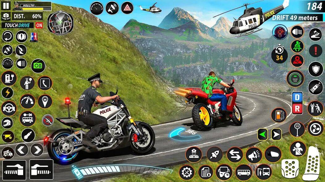 Скачать взломанную Police Moto Bike Chase Crime [Много денег] MOD apk на Андроид
