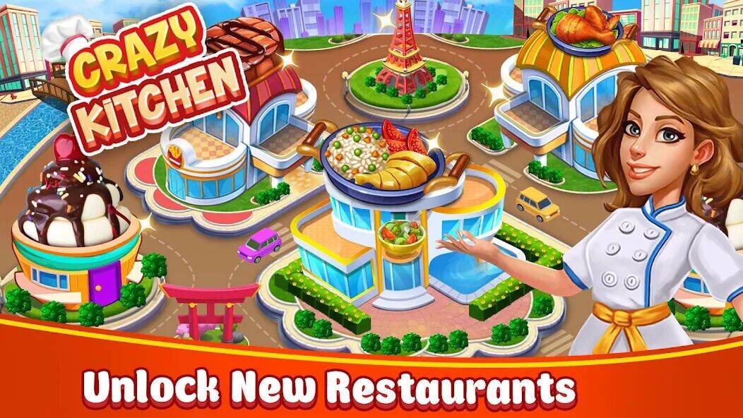 Скачать взломанную Кулинарная игра сумасшедший [Много монет] MOD apk на Андроид