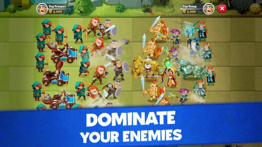 Скачать взломанную Top Troops : Conquer Kingdoms [Бесплатные покупки] MOD apk на Андроид