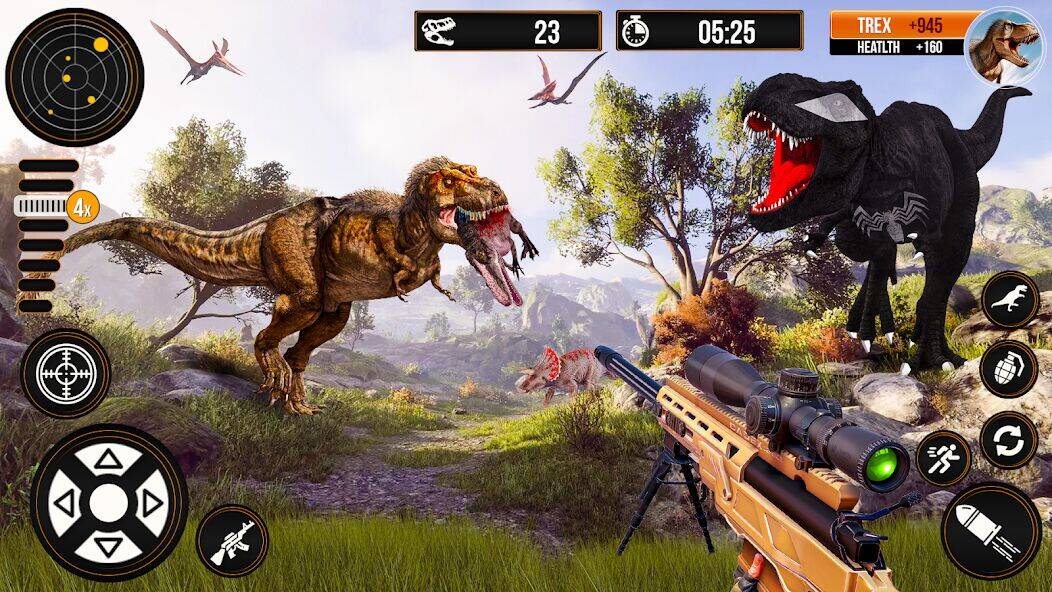 Скачать взломанную Игры Охотник на динозавров [Много денег] MOD apk на Андроид