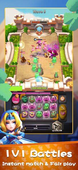 Скачать взломанную Merge Heroes: Tower Defense [Бесплатные покупки] MOD apk на Андроид