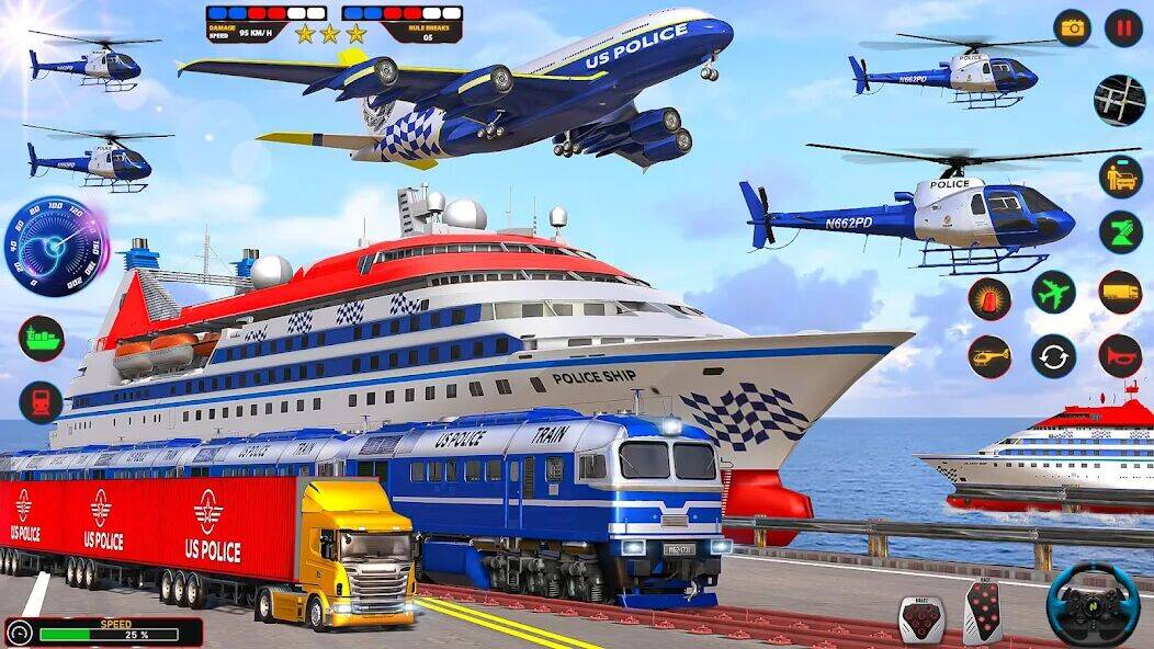 Скачать взломанную US Police Car Transport Truck [Мод меню] MOD apk на Андроид