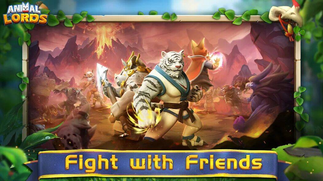 Скачать взломанную Animal Lords : Merge & Rumble [Много монет] MOD apk на Андроид