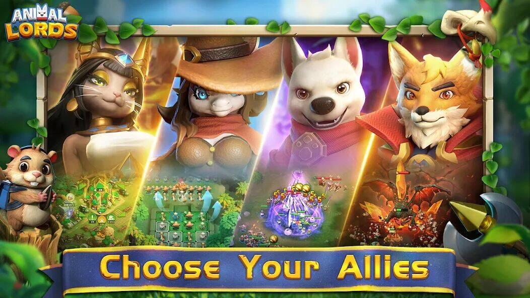 Скачать взломанную Animal Lords : Merge & Rumble [Много монет] MOD apk на Андроид