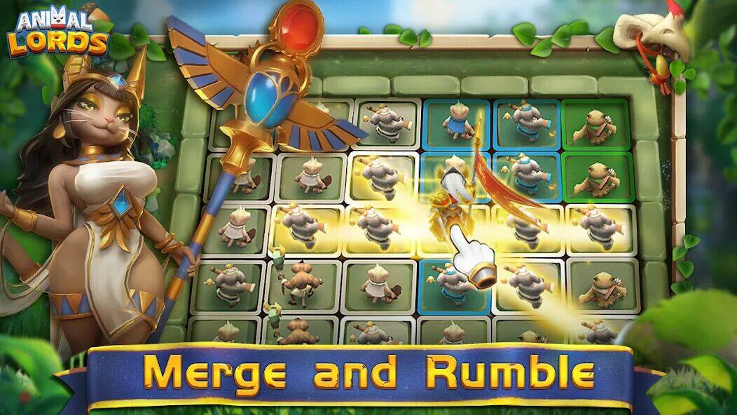 Скачать взломанную Animal Lords : Merge & Rumble [Много монет] MOD apk на Андроид