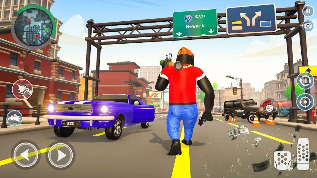 Скачать взломанную Синий Монстр Преступность Боец [Много денег] MOD apk на Андроид