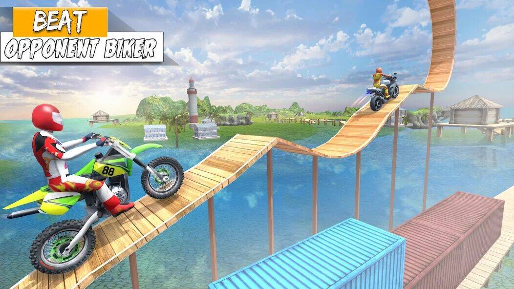 Скачать взломанную Bike Stunt Ramp Game Bike Jump [Много денег] MOD apk на Андроид