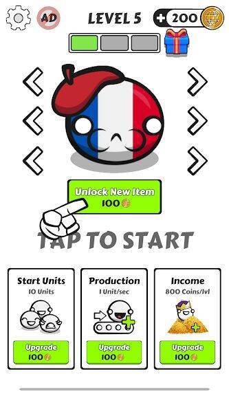 Скачать взломанную Country Balls Io: Battle Arena [Бесплатные покупки] MOD apk на Андроид