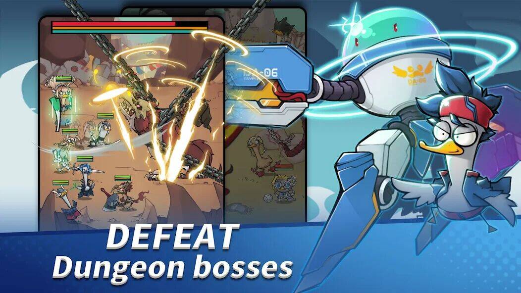 Скачать взломанную Merge Duck 2: Idle RPG [Мод меню] MOD apk на Андроид