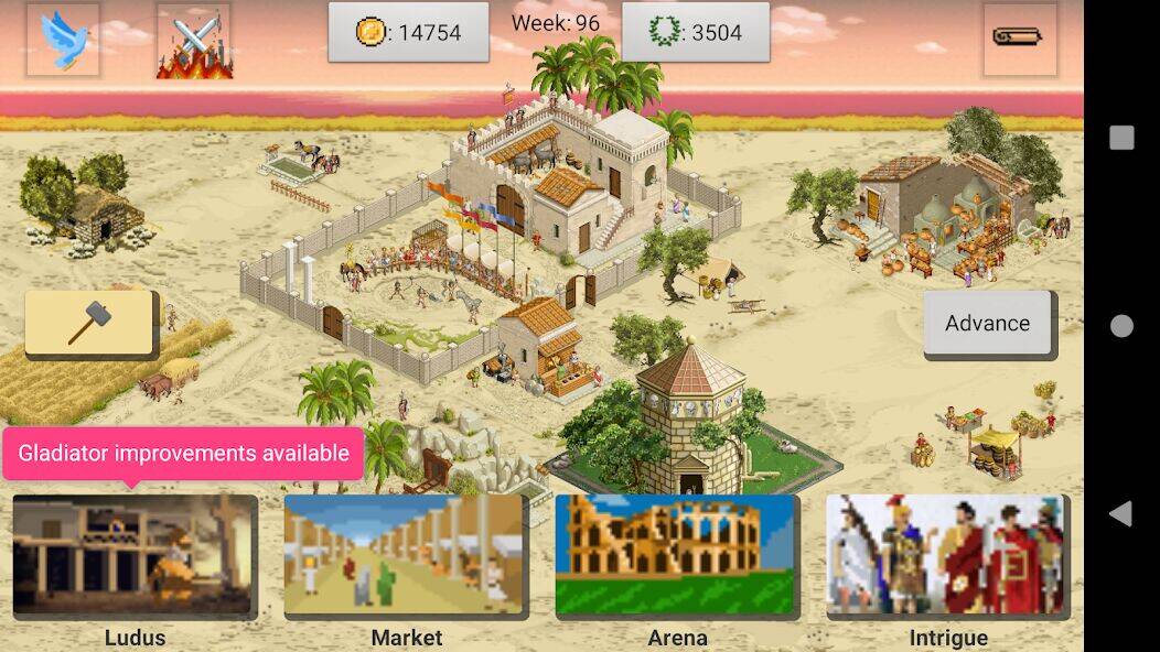 Скачать взломанную Gladiator manager [Бесплатные покупки] MOD apk на Андроид