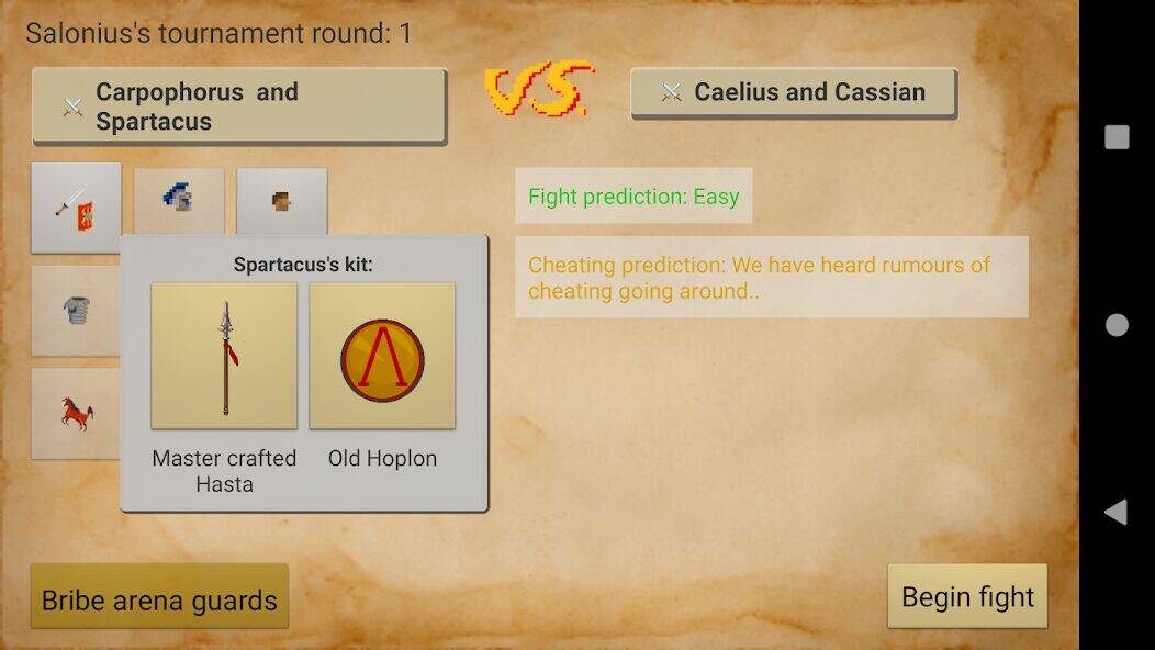 Скачать взломанную Gladiator manager [Бесплатные покупки] MOD apk на Андроид