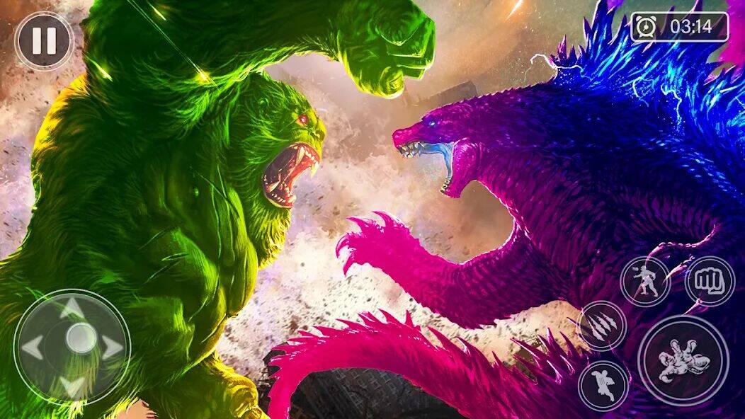 Скачать взломанную Игра Monster King Kong Rampage [Много монет] MOD apk на Андроид