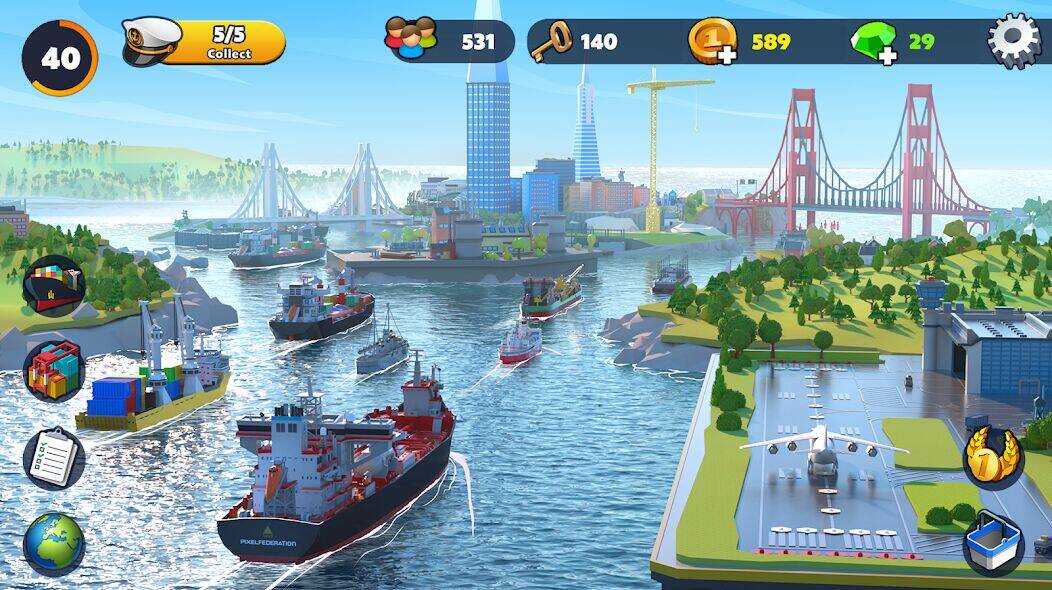 Скачать взломанную Port City: Судовой магнат [Много денег] MOD apk на Андроид