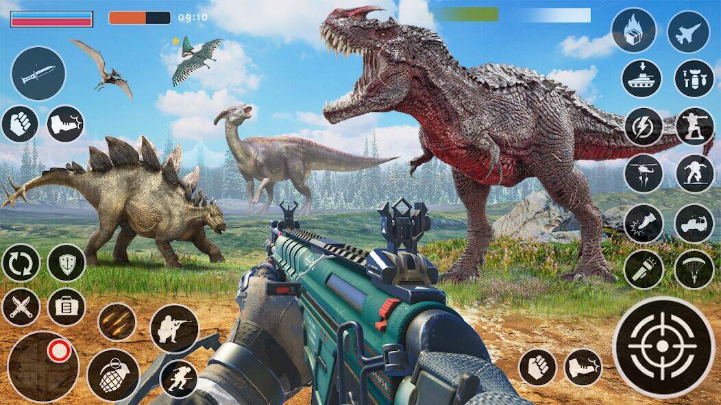 Скачать взломанную Dino Hunter : игры динозавров [Много денег] MOD apk на Андроид