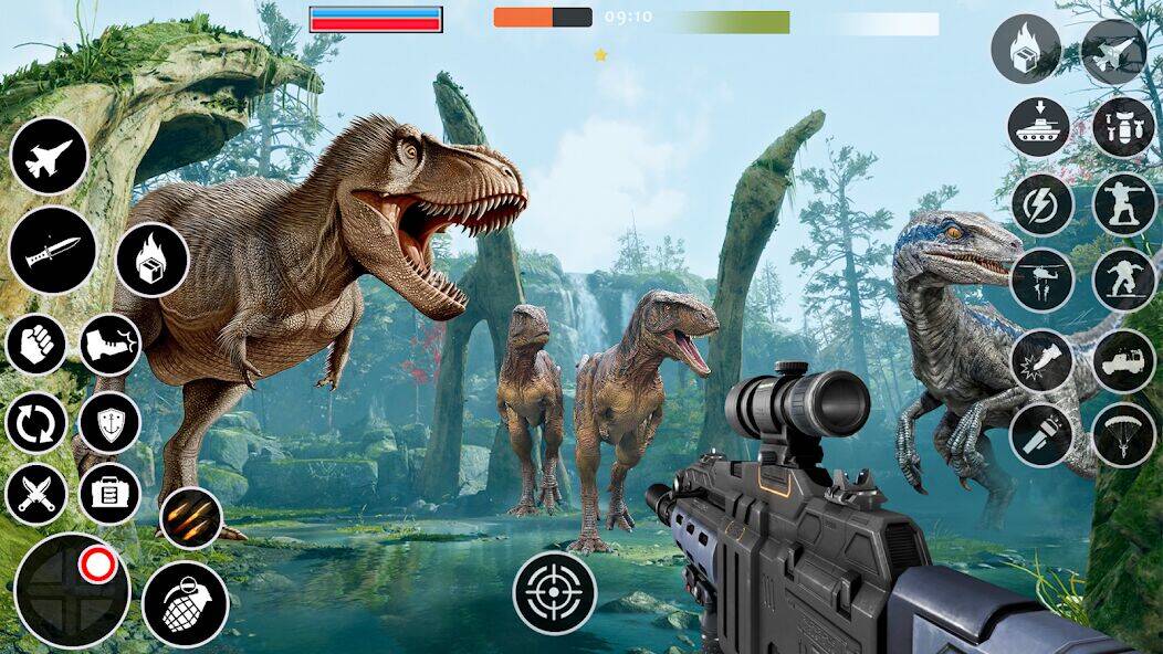 Скачать взломанную Dino Hunter : игры динозавров [Много денег] MOD apk на Андроид
