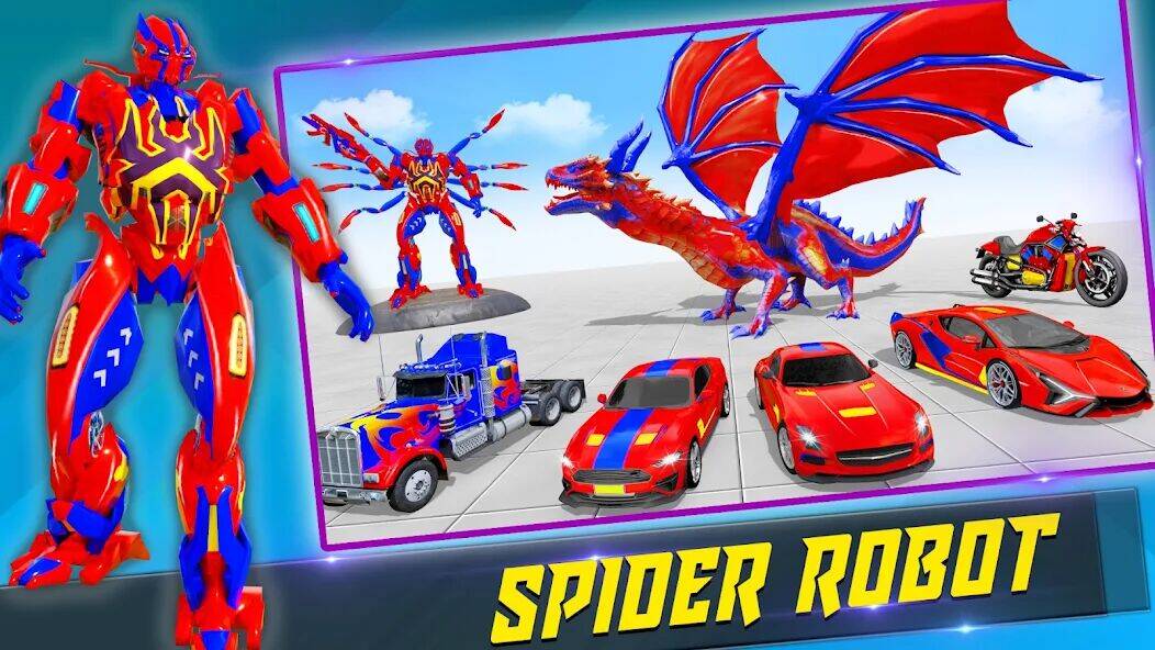 Скачать взломанную Spider Robot: Robot Car Games [Бесплатные покупки] MOD apk на Андроид