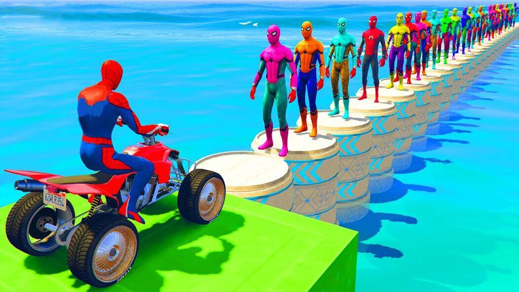 Скачать взломанную Quads Superhero Turnts Racing [Мод меню] MOD apk на Андроид