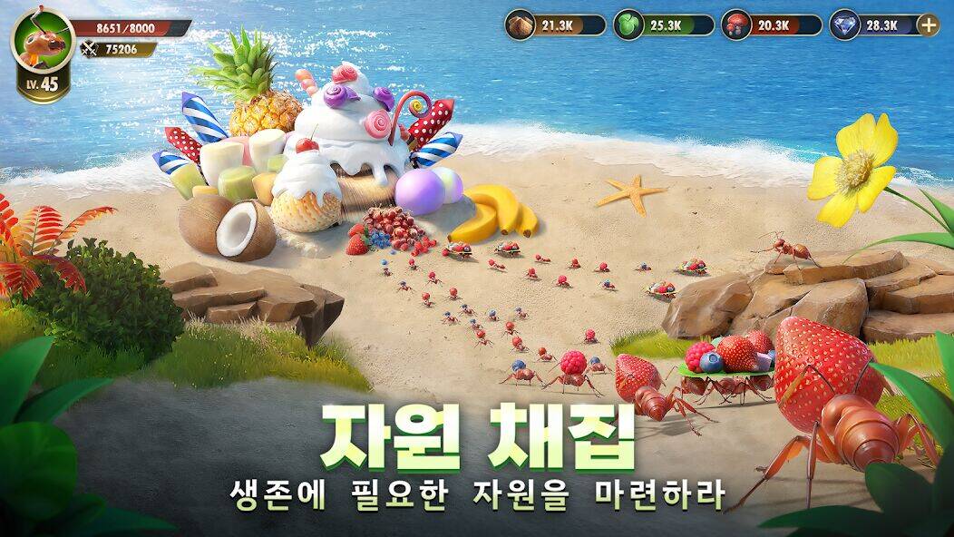 Скачать взломанную 디 앤츠: 언더그라운드 킹덤 [Много денег] MOD apk на Андроид