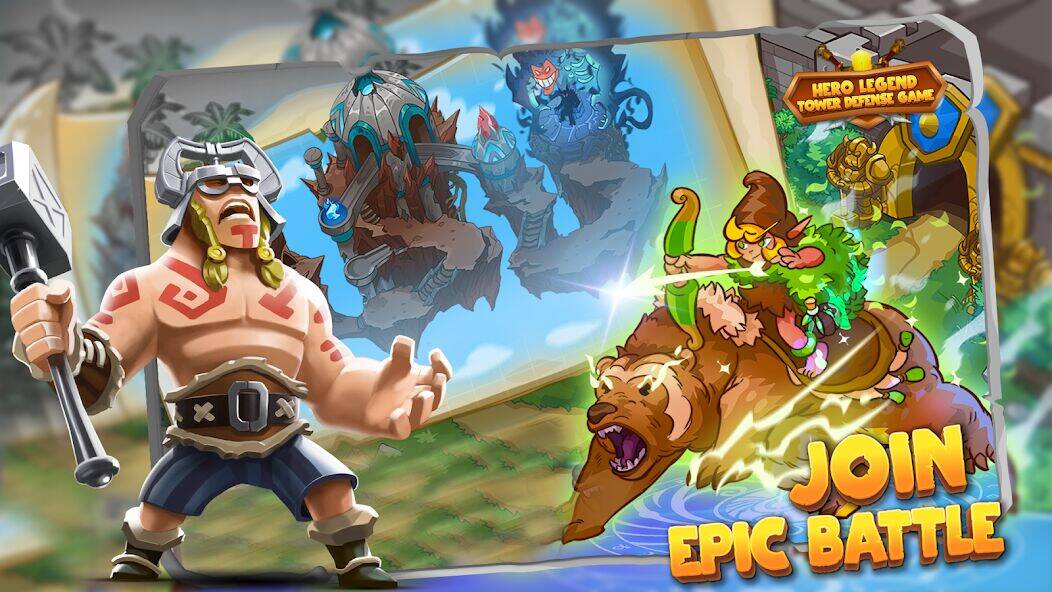 Скачать взломанную Hero Legend Tower Defense Game [Много монет] MOD apk на Андроид
