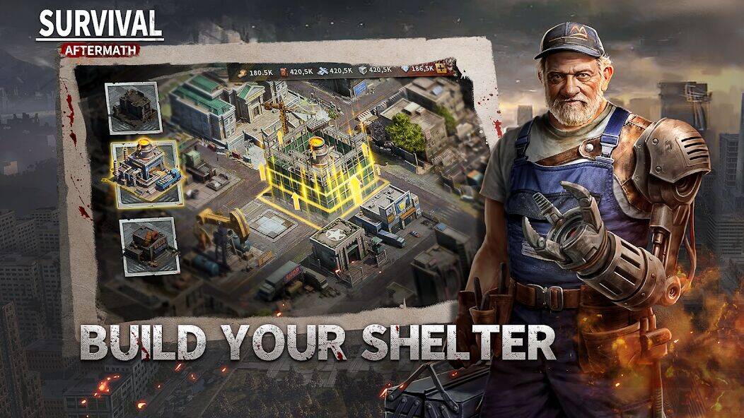 Скачать взломанную Aftermath Survival：Zombie War [Много монет] MOD apk на Андроид