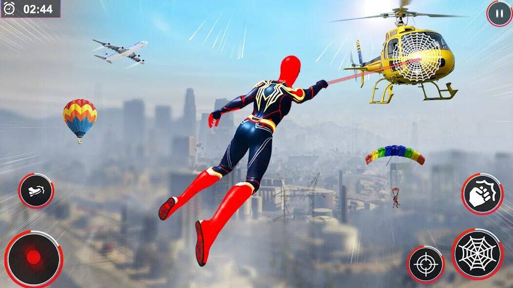 Скачать взломанную Flying Spider Rope Hero Fight [Мод меню] MOD apk на Андроид