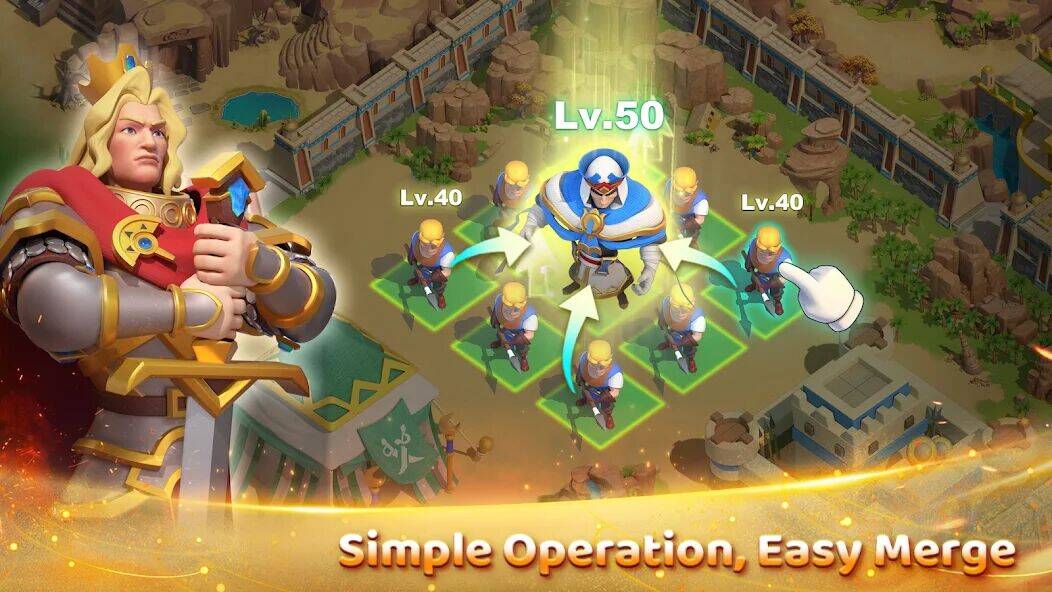 Скачать взломанную Merge Kingdoms [Много монет] MOD apk на Андроид