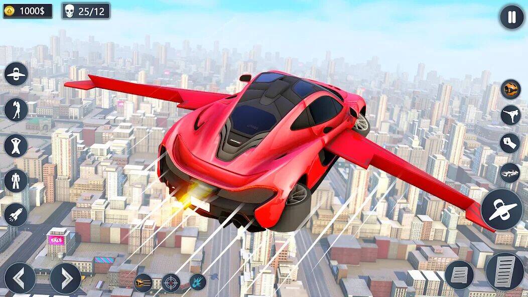 Скачать взломанную Летающий автомобиль робот игра [Много монет] MOD apk на Андроид