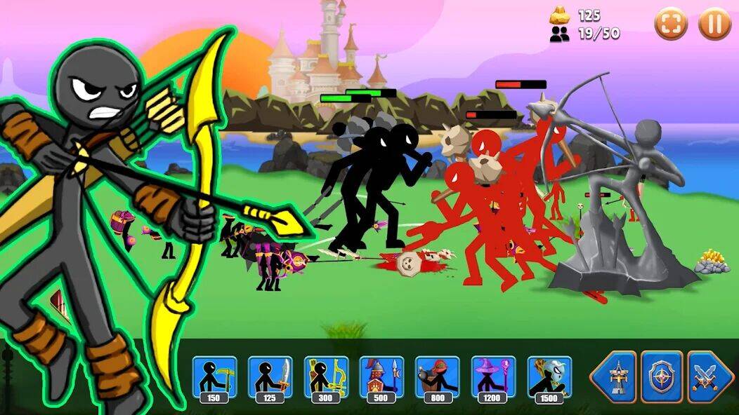 Скачать взломанную Stickman War : Clash of Stick [Много монет] MOD apk на Андроид