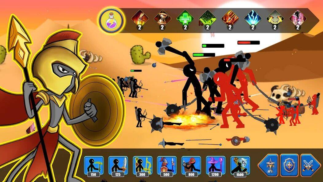 Скачать взломанную Stickman War : Clash of Stick [Много монет] MOD apk на Андроид