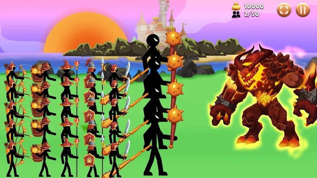 Скачать взломанную Stickman War : Clash of Stick [Много монет] MOD apk на Андроид