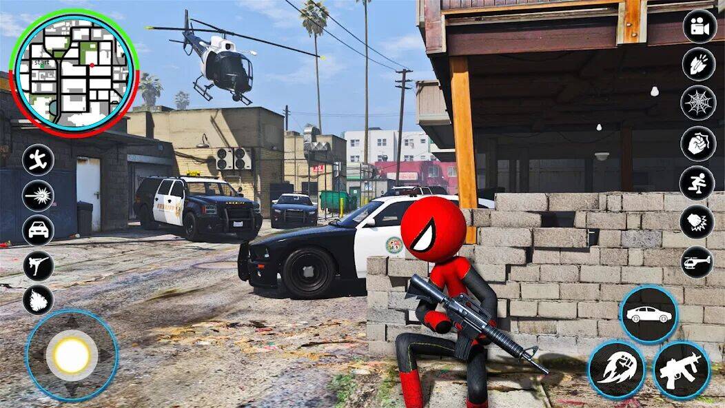 Скачать взломанную StickMan Rope Hero Spider Game [Много монет] MOD apk на Андроид