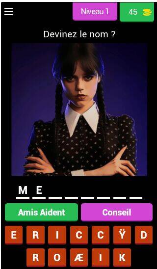 Скачать взломанную Wednesday Addams Quiz French [Много денег] MOD apk на Андроид