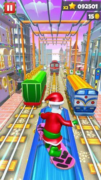 Скачать взломанную Xmas Santa Surfer Running Game [Мод меню] MOD apk на Андроид
