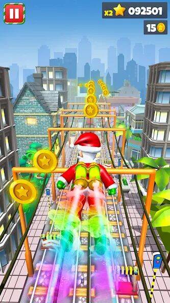 Скачать взломанную Xmas Santa Surfer Running Game [Мод меню] MOD apk на Андроид