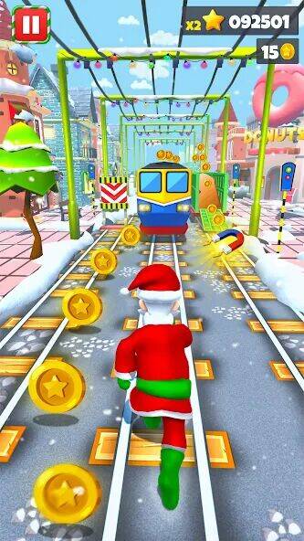 Скачать взломанную Xmas Santa Surfer Running Game [Мод меню] MOD apk на Андроид