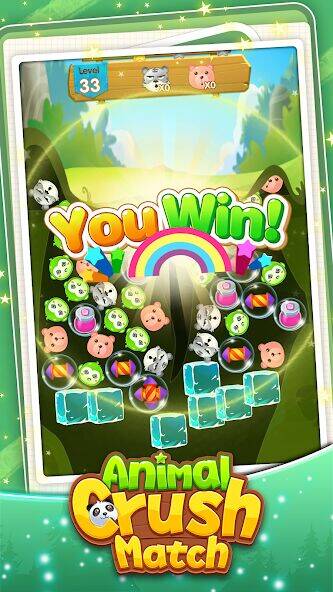 Скачать взломанную Animal Crush Match [Много денег] MOD apk на Андроид
