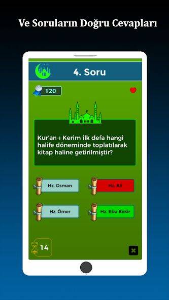 Скачать взломанную İslami Bilgi Yarışması [Много денег] MOD apk на Андроид