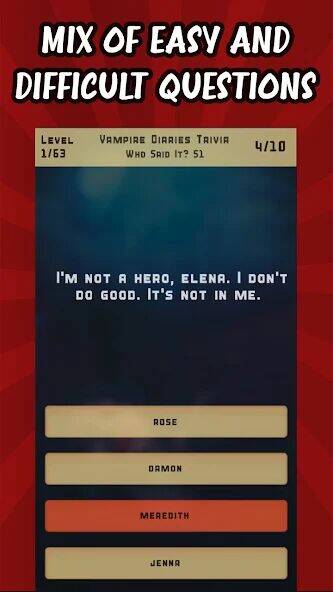 Скачать взломанную Vampire Diaries Quiz Trivia [Много денег] MOD apk на Андроид