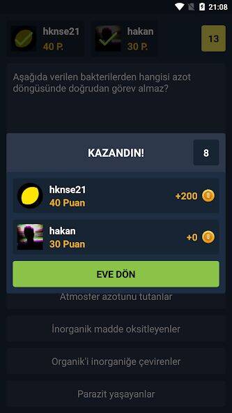 Скачать взломанную Biyoloji Quiz - PvP Online [Много монет] MOD apk на Андроид