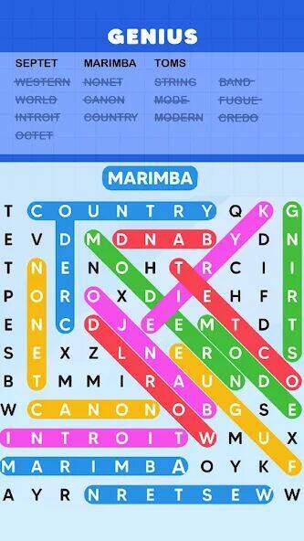 Скачать взломанную Word Search Puzzle Challenge [Бесплатные покупки] MOD apk на Андроид