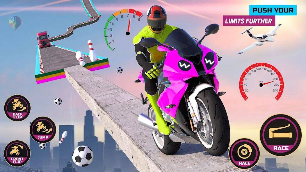 Скачать взломанную Racing Bike Stunt Games Master [Много монет] MOD apk на Андроид