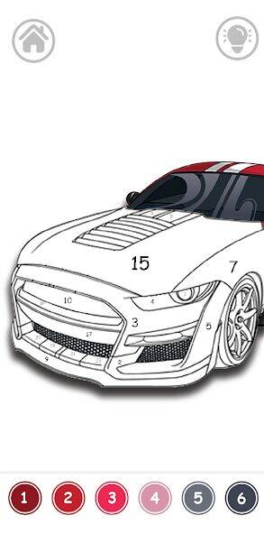 Скачать взломанную Cars Color By Number [Много денег] MOD apk на Андроид