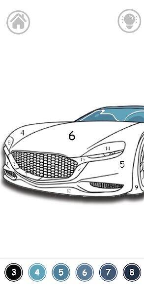 Скачать взломанную Cars Color By Number [Много денег] MOD apk на Андроид
