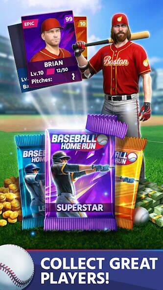 Скачать взломанную Baseball: Home Run Sports Game [Бесплатные покупки] MOD apk на Андроид