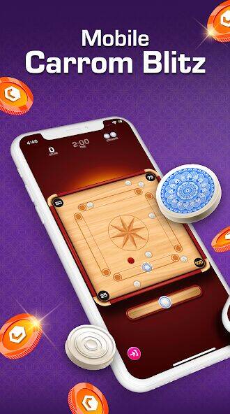 Скачать взломанную Carrom Blitz: Win Rewards [Мод меню] MOD apk на Андроид