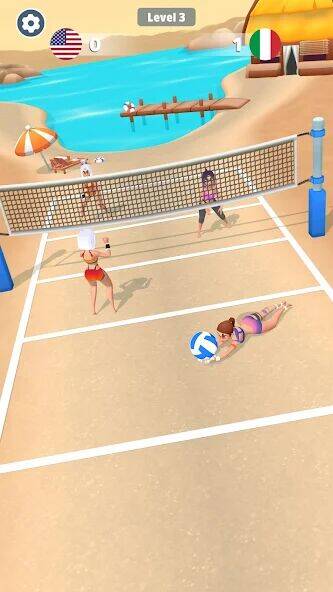 Скачать взломанную Beach Volleyball Game [Много монет] MOD apk на Андроид