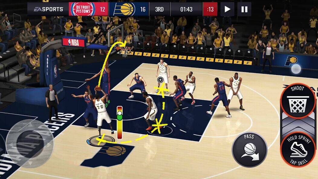 Скачать взломанную NBA LIVE: 勁爆美國職籃 [Много денег] MOD apk на Андроид